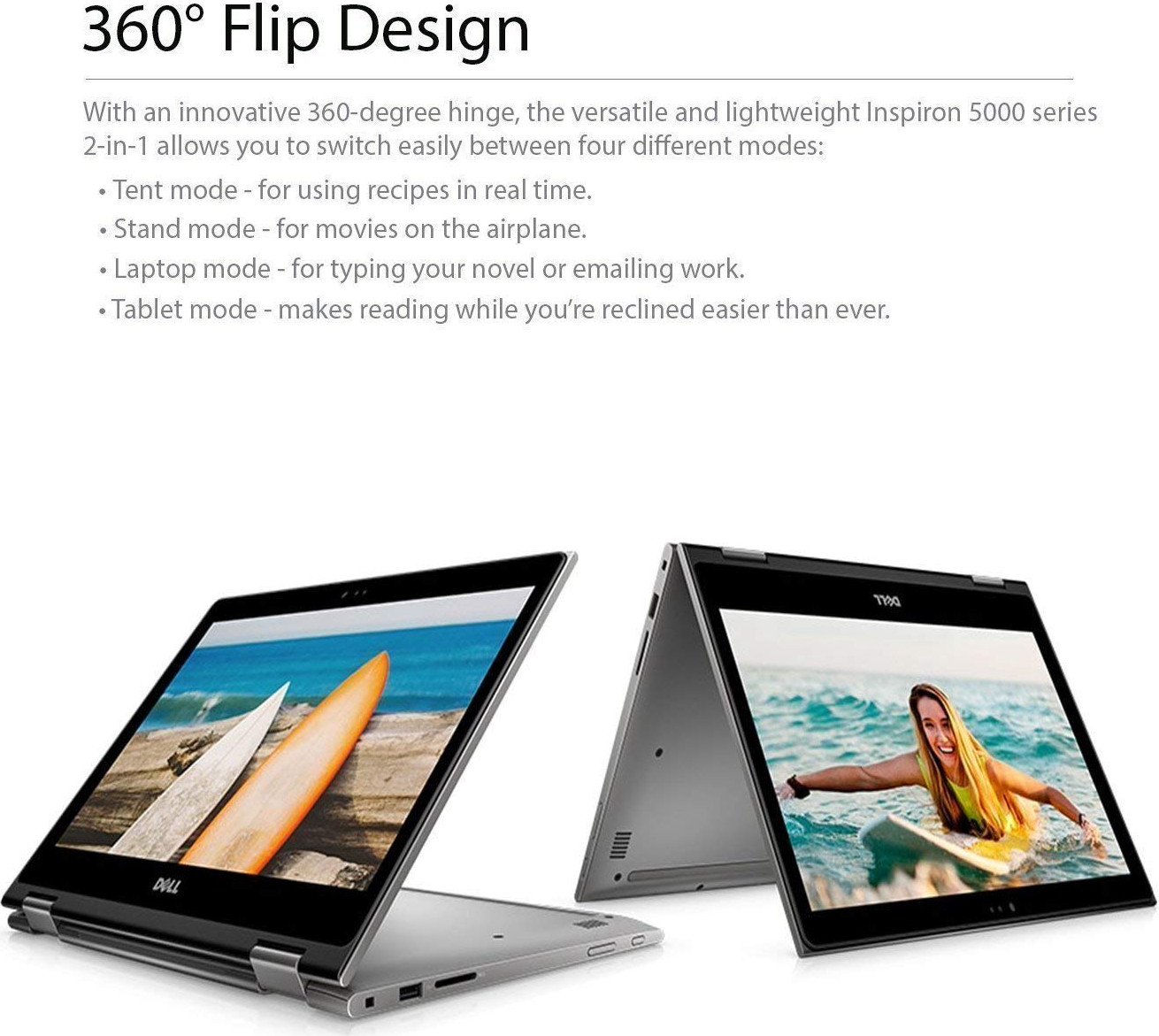 Dell Inspiron 13.3" 2 in 1 Full HD IPS Touchscreen Business Laptop/tablet, Intel Quad-Core i7-8550U 16GB DDR4 256GB SSD MaxxAudio Backlit Keyboard 802.11ac Bluetooth HDMI Webcam Win 10