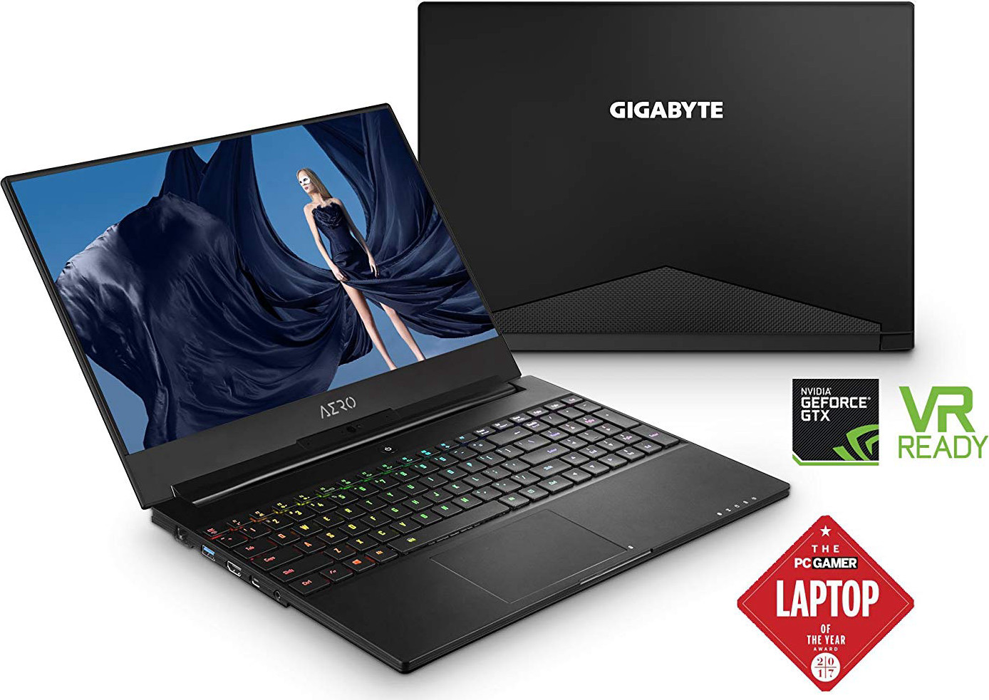 GIGABYTE Aero 15X v8-BK4 15" Ultra Slim Gaming Laptop 144Hz IPS Anti-Glare FHD Display, i7-8750H, GeForce GTX 1070, 16G RAM, 512GB PCIE SSD, Metal Chassis, RGB Keys