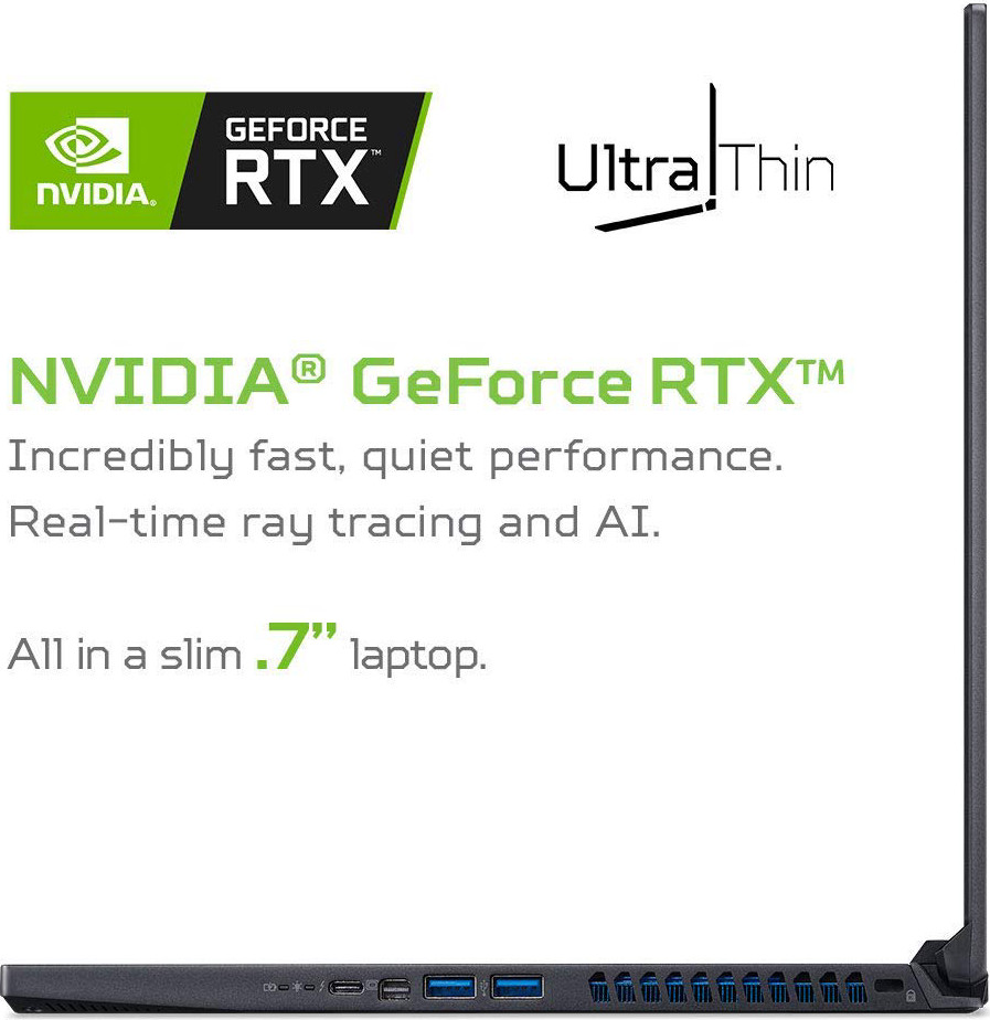 Acer Predator Triton 500 Thin & Light Gaming Laptop, Intel Core i7-8750H, GeForce RTX 2060 with 6GB, 15.6" Full HD 144Hz 3ms IPS Display, 16GB DDR4, 512GB PCIe NVMe SSD, RGB Keyboard, PT515-51-71VV