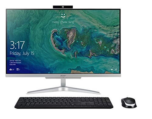 Acer Aspire C24-865-UA91 AIO Desktop, 23.8 inches Full HD, 8th Gen Intel Core i5-8250U, 8GB DDR4, 1TB HDD, 802.11AC Wifi, Wireless Keyboard and Mouse, Windows 10 Home, Silver